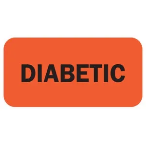 Tabbies - 40528 - Pre-printed Label Auxiliary Label Red Diabetic Black Safety And Instructional 1-1/2 X 3/4 Inch