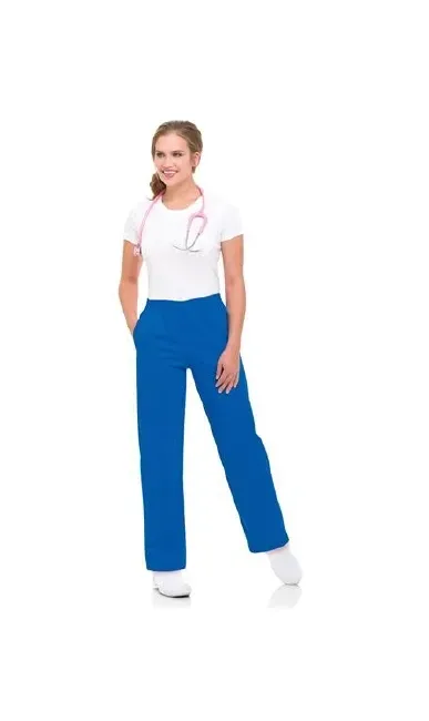 Landau Uniforms - 8327BEPPLG - Scrub Pants Large / Petite Royal Blue Female