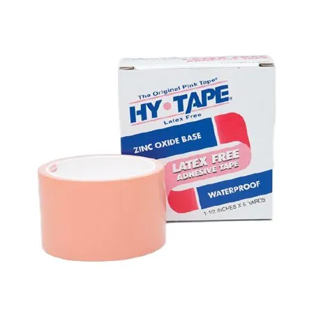 Hy-Tape International - Hy-Tape - 115BLF - Hy Tape Waterproof Medical Tape Hy Tape Pink 1 1/2 Inch X 5 Yard Zinc Oxide Adhesive Zinc Oxide NonSterile