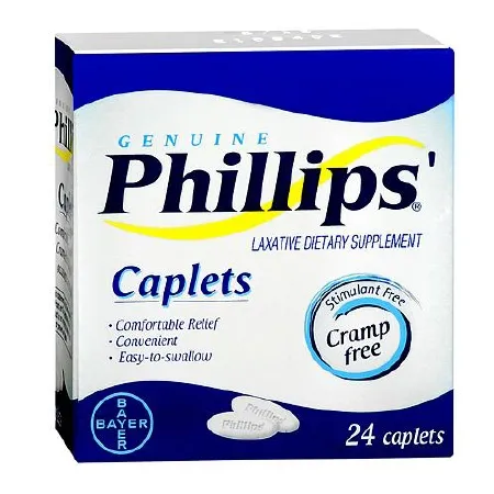 Bayer - Phillips' - 12846051673 - Laxative Phillips' Caplet 24 per Box 500 mg Strength Magnesium