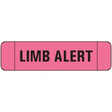 Precision Dynamics - Ident-Alert - N-3505 - Pre-printed Label Ident-alert Advisory Label Pink Paper Limb Alert Black Alert Label 3/8 X 1-1/2 Inch
