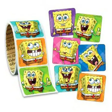 Medibadge - Disney - VL124 - Disney 100 Per Roll Spongebob Faces Sticker 1-5/8 Inch