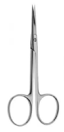 V. Mueller - OP5532 - Iris Scissors V. Mueller Knapp 4 Inch Length Surgical Grade Stainless Steel NonSterile Finger Ring Handle Straight Blunt Tip / Blunt Tip