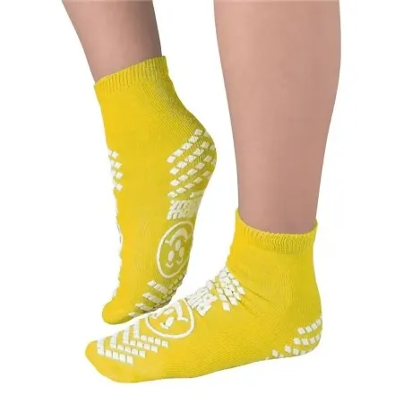 PBE - Principle Business Enterprises - Pillow Paws Risk Alert Terries - 3902-001 - Principle Business Enterprises  Slipper Socks  2X Large Yellow Ankle High