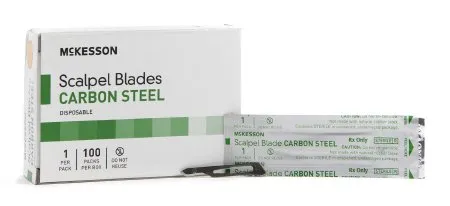 McKesson - 1635 - Brand Surgical Blade Brand Carbon Steel No. 15 Sterile Disposable Individually Wrapped