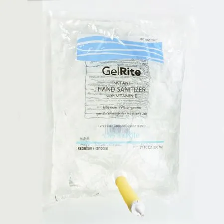 DermaRite  - GelRite - 00100BB - Industries  Hand Sanitizer  800 mL Ethyl Alcohol Gel Dispenser Refill Bag