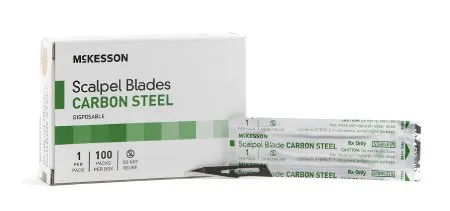McKesson - 1633 - Brand Surgical Blade Brand Carbon Steel No. 11 Sterile Disposable Individually Wrapped