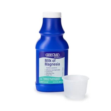 Geri-Care - Milk of Magnesia - QMOM-MNT-12-GCP - Laxative Milk of Magnesia Mint Flavor Liquid 12 oz. Magnesium Hydroxide
