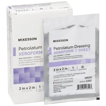 Mckesson - 2202 - Xeroform Petrolatum Impregnated Dressing Mckesson Square 2 X 2 Inch Sterile