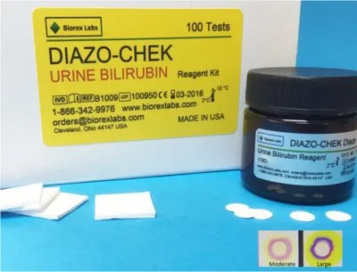 Fisher Scientific - DIAZO-CHEK - B1009 - Urinalysis Test Kit DIAZO-CHEK Bilirubin 100 Tests CLIA Waived