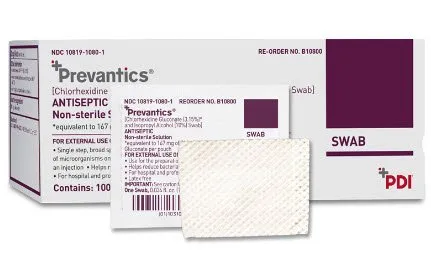 Fisher scientific - prevantics - 23-100-110 - antiseptic prep pad prevantics 3.15% / 70% strength chg ( gluconate) / isopropyl alcohol individual packet nonsterile