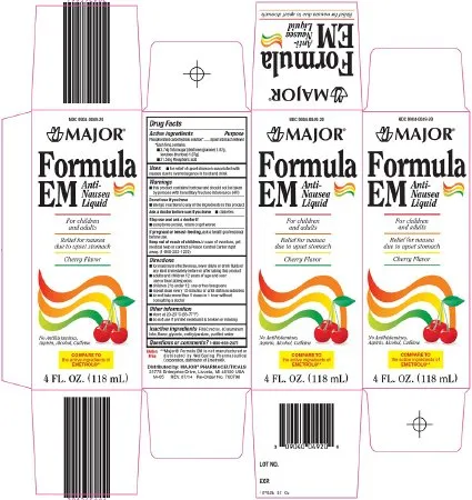Major Pharmaceuticals - Formula EM - 904004920 - Nausea Relief Formula EM 21.5 mg - 1.87 Gram - 1.87 Gram Strength Liquid 4 oz.