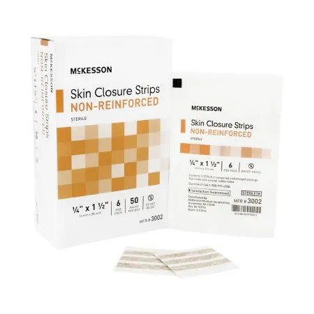 McKesson - 3002 - Skin Closure Strip 1/4 X 1 1/2 Inch Nonwoven Material Flexible Strip Tan