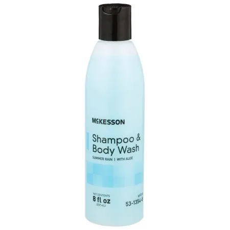 McKesson - From: 53-1354-8 To: 53-1355-GL - Shampoo and Body Wash 8 oz. Flip Top Bottle Summer Rain Scent