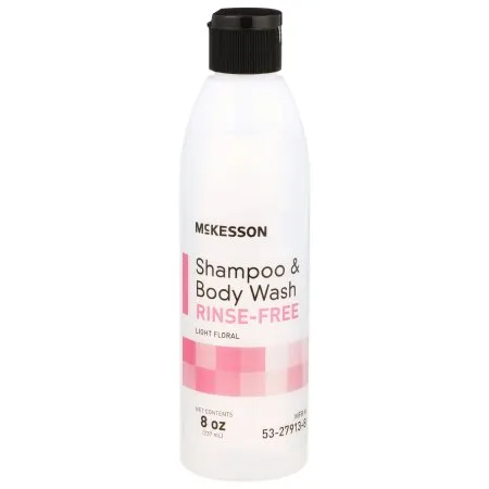 McKesson - 53-27913-8 - Rinse Free Shampoo and Body Wash 8 oz. Flip Top Bottle Light Floral Scent