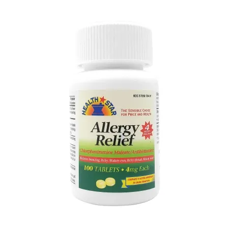 Geri-Care Pharmaceuticals - 784-01 - Allergy Relief Mckesson Brand 4 Mg Strength Tablet 100 Per Bottle