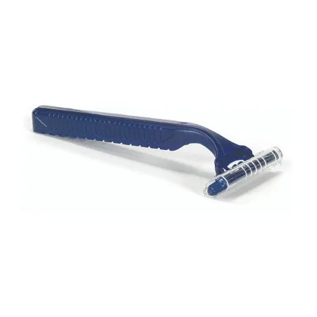 New World Imports - RAZ2 - Twin Blade Razor, Stainless Steel Removable Safety Cap, One-Piece Handle