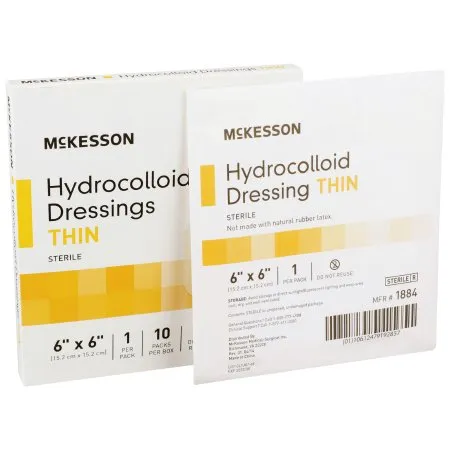 McKesson - 1884 - Thin Hydrocolloid Dressing 6 X 6 Inch Square