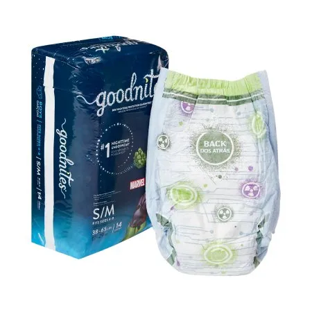 Kimberly Clark - Goodnites - 41313 -  Male Youth Absorbent Underwear GoodNites Pull On with Tear Away Seams Small / Medium Disposable Heavy Absorbency