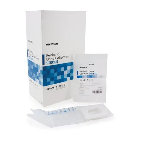 McKesson - 4821 - Pediatric Urine Collection Bag 200 mL (7 oz.) Adhesive Closure Unprinted Sterile