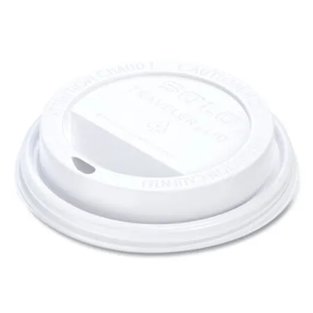 Solo - SCC-TLP316 - Traveler Cappuccino Style Dome Lid, Polystyrene, Fits 10 Oz To 24 Oz Hot Cups, White, 100/pack, 10 Packs/carton