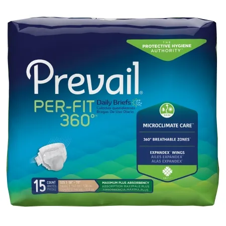 First Quality - Prevail Per-Fit 360° - PFNG-014 - Prevail Per Fit 360° Unisex Adult Incontinence Brief Prevail Per Fit 360° X Large Disposable Heavy Absorbency