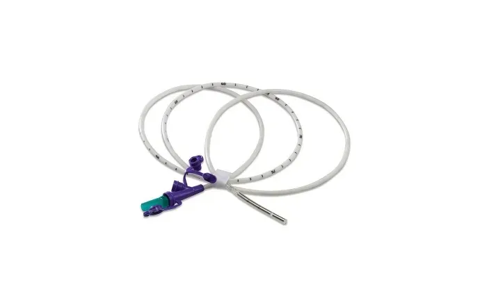 Cardinal Health - Kangaroo - 8884721055E -   Entriflex Nasogastric Feeding Tube with Dual Port ENFit Connection, 10 French, 55" (140 cm) Length, with Stylet, Radiopaque Polyurethane, 5 Gram Weighted Tip, DEHP Free.