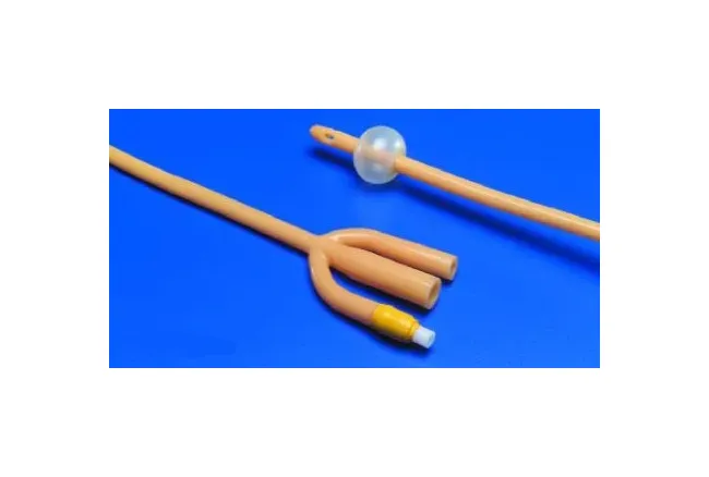 Cardinal - Dover - 8887688169 -  Foley Catheter  3 Way Standard Tip 5 cc Balloon 16 Fr. Silicone Elastomer Coated Latex