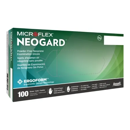 Microflex Medical - C523 - Neogard Exam Glove Neogard Large NonSterile Polychloroprene Standard Cuff Length Textured Fingertips Green Not Rated