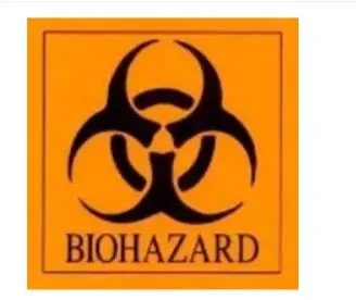 Medical Safety Systems - WorkSafe - 510-51100025 - Pre-printed Label Worksafe Warning Label Black / Orange Biohazard W/symbol Black Biohazard 4 X 4 Inch