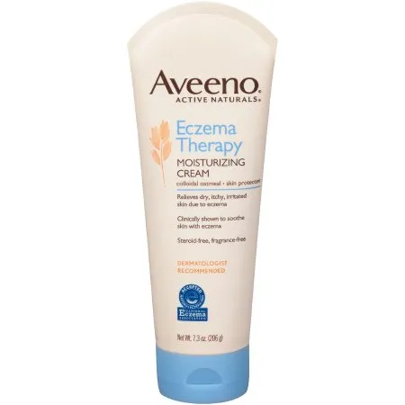 J&J - Aveeno Active Naturals Eczema Therapy - 38137101842 - Hand and Body Moisturizer Aveeno Active Naturals Eczema Therapy 7.3 oz. Tube Unscented Cream