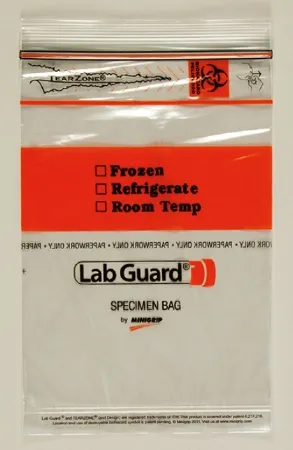 Health Care Logistics - Lab Guard - 9513 - Biohazard Specimen Bag Lab Guard Clear Bag Polyethylene 6 X 9 Inch