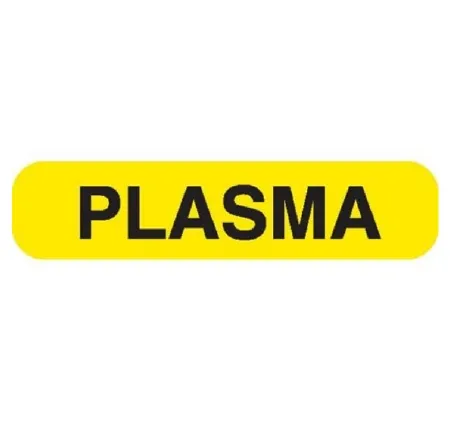 Market Lab - 8020 - Pre-printed Label Auxiliary Label Yellow Paper Plasma Black Lab / Specimen