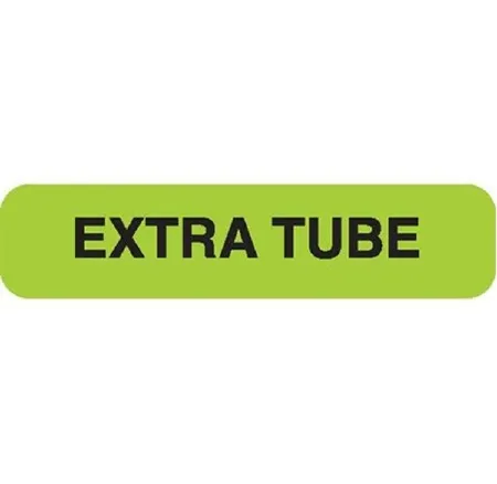 Market Lab - 0342 - Pre-printed Label Advisory Label Green Paper Extra Tube Black Syringe Label 1-1/2 X 0375 Inch