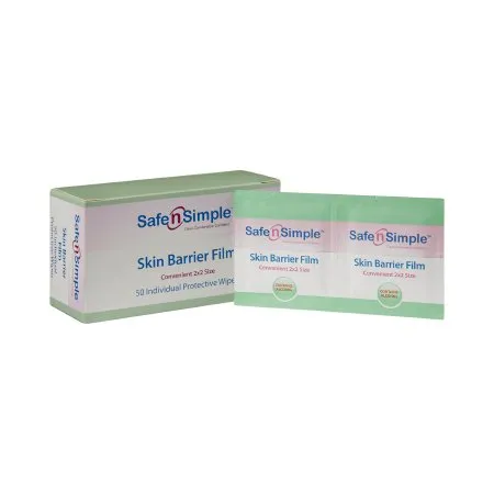 Safe n Simple - SNS81850 - Skin Barrier Wipe Safe N Simple 43% / 20% Strength Isopropyl Alcohol / Butyl Ester of PVM/MA Copolymer Individual Packet NonSterile