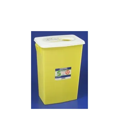 Cardinal - SharpSafety - 8985SPG2 - Chemotherapy Waste Container SharpSafety Yellow Base 17-3/4 H X 11 D X 15-1/2 W Inch Vertical Entry 8 Gallon