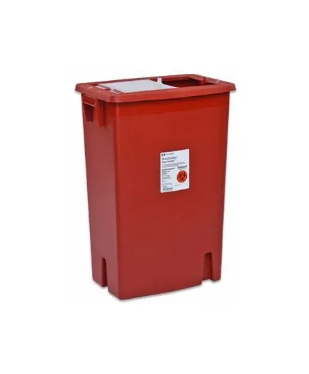 Cardinal - SharpSafety - 8997SPG2 - Sharps Container SharpSafety Red Base 17-1/2 H X 15-1/2 W X 11 D Inch Vertical Entry 8 Gallon