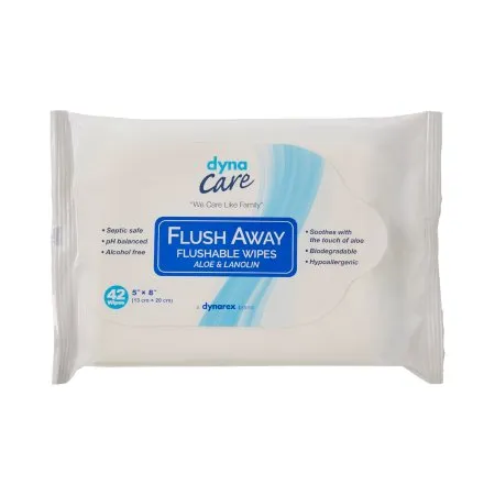 Dynarex - Flush Away Junior - 1324 -  Flushable Personal Wipe  Soft Pack Aloe / Lanolin Scented 12 Count