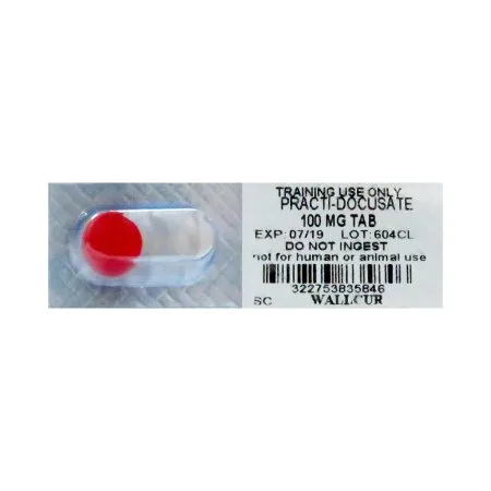 Wallcur - Practi-Docusate Oral Med - 604CL - PRACTI MEDS  COLAZ BC TRAININGMEDS (50/BX) D/S