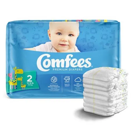 Attends Healthcare Products - Comfees - 41538 -  Unisex Baby Diaper  Size 2 Disposable Moderate Absorbency
