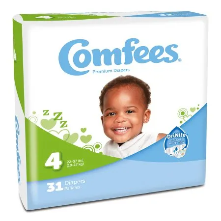Attends Healthcare Products - Comfees - 41540 -  Unisex Baby Diaper  Size 4 Disposable Moderate Absorbency