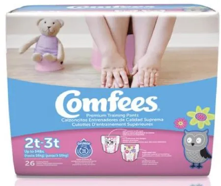 Attends Healthcare Products - Comfees - From: 41544 To: 48724 -  Female Toddler Training Pants  Pull On with Tear Away Seams Size 2T to 3T Disposable Moderate Absorbency