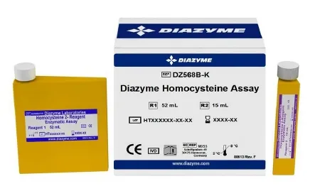 Diazyme Laboratories - DZ568B-BY1 - Reagent Kit Cardiac / General Chemistry Homocysteine For Beckman AU Analyzers 190 Tests R1: 1 X 52 mL  R2: 1 X 15 mL