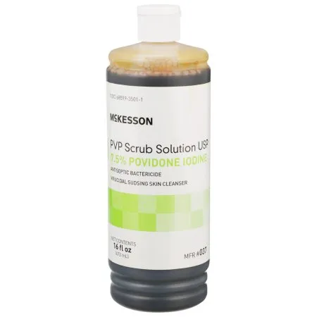 McKesson - 037 - Surgical Scrub Solution 16 oz. Flip Top Bottle 7.5% Strength Povidone Iodine NonSterile