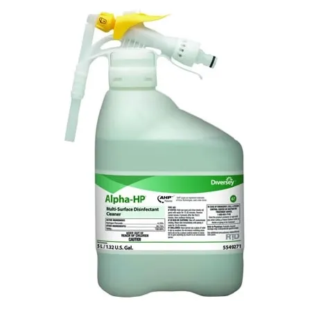 Lagasse - Diversey Alpha-HP - DVO5549271 - Diversey Alpha-HP Surface Disinfectant Cleaner Peroxide Based RTD Dispensing System Liquid Concentrate 5 Liter Bottle Citrus Scent NonSterile