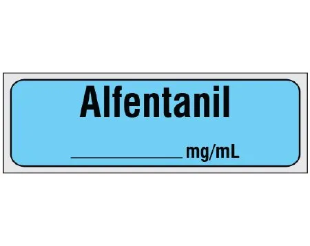 Shamrock Scientific - SA-240-PRE - Drug Label Shamrock Anesthesia Label Alefentanil___mg/ml Blue 1/2 X 1 Inch