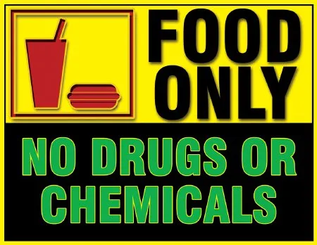 Medical Safety Systems - 735-59922001 - Magnetic Sign Instructional Sign Food Only No Drugs