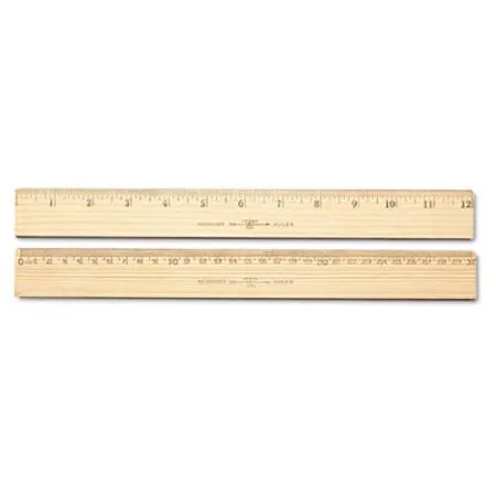Westcott - ACM-10375 - Wood Ruler, Metric And 1/16 Scale With Single Metal Edge, 12/30 Cm Long