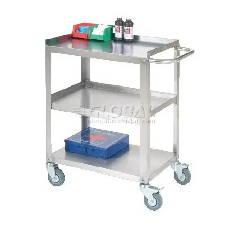Global Industrial - 241358 - Utility Cart Stainless Steel 16-1/4 X 24 X 33 Inch