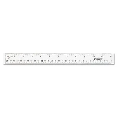 Westcott - ACM-10562 - Clear Flexible Acrylic Ruler, Standard/metric, 12 Long, Clear